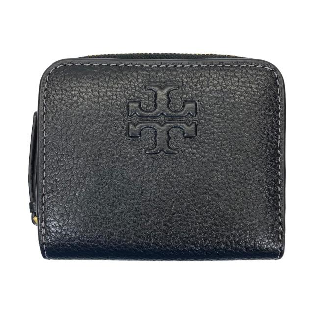 トリーバーチ 二つ折り財布 レディース TORY BURCH トリーバーチ 財布 二つ折り財布 折り財布 コンパクトウォレット ロゴ レザー ブラック 黒