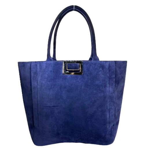 RogerVivier ロジェヴィヴィエ バッグ ハンドバッグ トートバッグ 肩掛け 手持ち鞄 スエード ロゴ ブルー 青 ゴールド金具 RogerVivier ロジェヴィヴィエ バッグ ハンドバッグ トートバッグ 肩掛け 手持ち鞄 スエード ロゴ ブルー 青 ゴールド金具