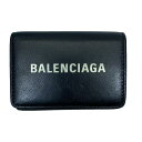 BALENCIAGA バレンシアガ 551921 1000 X 527545 EVERYDAY エブリデイ ミニウォレット 財布 三つ折り財布 ロゴ レザー ブラック ホワイト