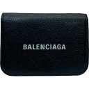 バレンシアガ 財布（メンズ） BALENCIAGA バレンシアガ 593813 財布 三つ折り財布 折り財布 コンパクトウォレット キャッシュ ミニ ロゴ レザー ブラック
