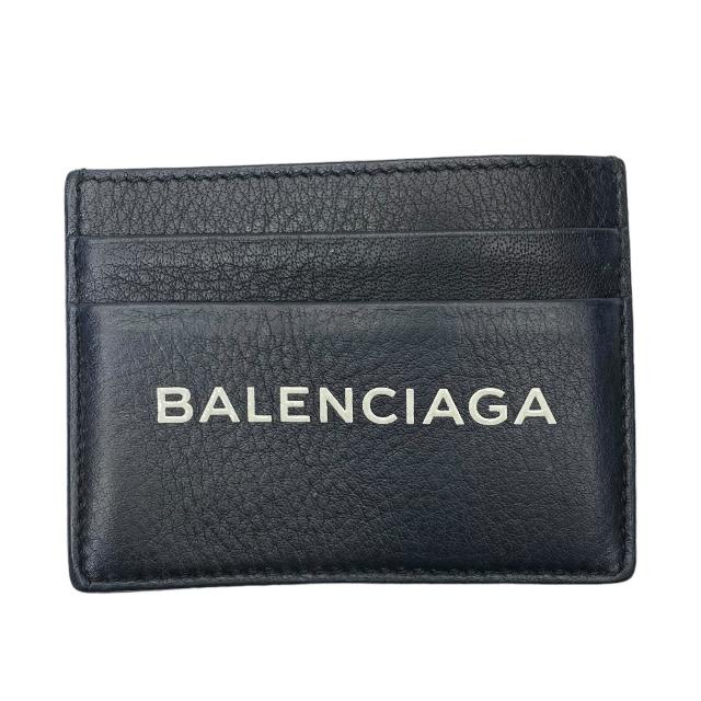 バレンシアガ BALENCIAGA バレンシアガ 490620 カードケース 名刺入れ パスケース コンパクト ロゴ レザー ブラック