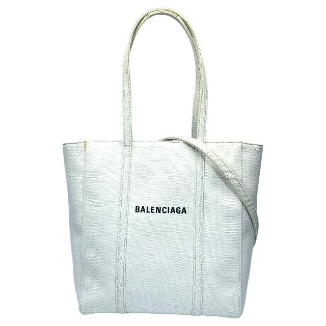 BALENCIAGA バレンシアガ 551810 エブリデイ トートバッグ XS ショルダーバッグ 手持ち鞄 肩掛け 斜め掛け ロゴ キャンバス ホワイト