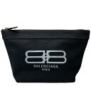 バレンシアガ クラッチバッグ メンズ BALENCIAGA バレンシアガ 695536 ジップポーチ クラッチバッグ セカンドバッグ BBロゴ キャンバス ブラック