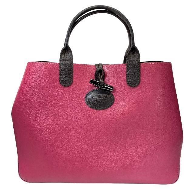 ロンシャン 革トートバッグ レディース LONGCHAMP ロンシャン ロゾ ROSEAU トートバッグ ハンドバッグ 手持ち鞄 肩掛け リバーシブル レザー ピンク ブラウン