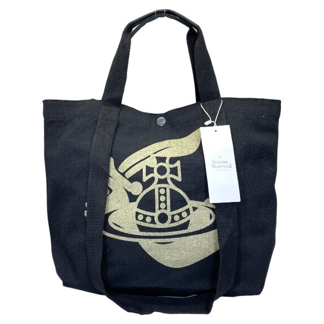 ヴィヴィアンウエストウッド トートバッグ（レディース） Vivienne Westwood ヴィヴィアンウエストウッド バッグ ハンドバッグ トートバッグ 肩掛け 手持ち鞄 ロゴ キャンバス ブラック