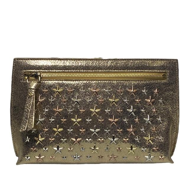 ジミーチュウ ポシェット レディース JIMMY CHOO ジミーチュウ クラッチバッグ セカンドバッグ ポーチ クラッチポシェット POUCH CORALIE スタースタッズ レザー ゴールド