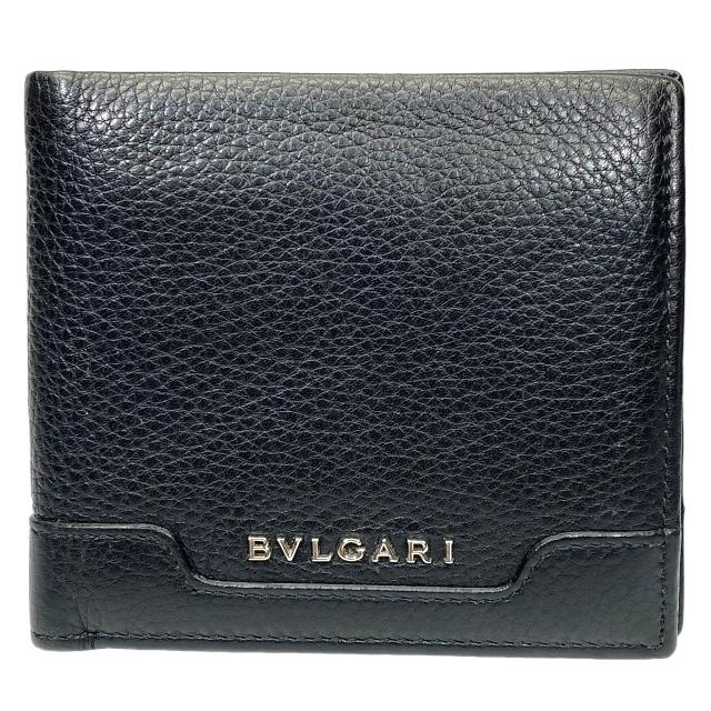 ブルガリ 二つ折り財布（メンズ） BVLGARI ブルガリ アーバン 財布 二つ折り財布 折り財布 コンパクトウォレット ロゴ レザー ブラック