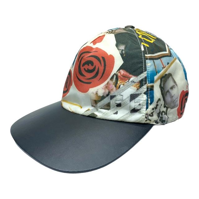 FENDI フェンディ 帽子 ベースボールキャップ アクセサリー キャップ ヴィンテージ 総柄 レザー ナイロン ブラック マルチ (サイズ 58)