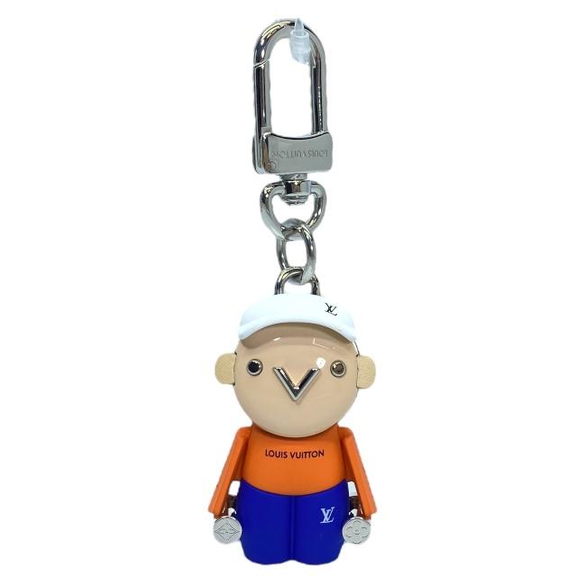 LOUIS VUITTON ルイヴィトン M01197 バッグチャーム ガストン ジム バッグチャーム キーホルダー オレンジ ブルー メタル レザー