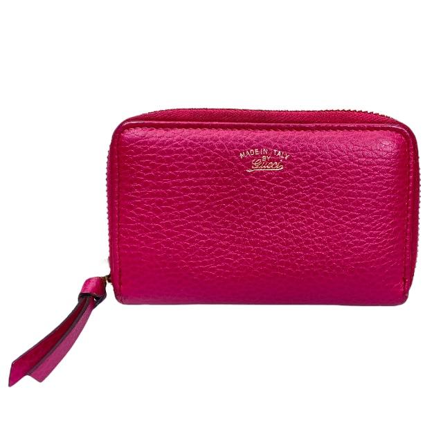 GUCCI グッチ スイング 368877 コインケース 小銭入れ コンパクト ラウンドファスナー ミニ財布 ロゴ レザー ピンク