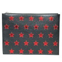 SAINT LAURENT PARIS サンローラン パリ 397295 iPadケース クラッチバッグ タブレットケース スター 星 レザー ブラック レッド