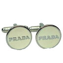 PRADA プラダ カフス カフスボタン カフスリンクス アクセサリー 小物 ロゴ メタル シルバー ホワイト