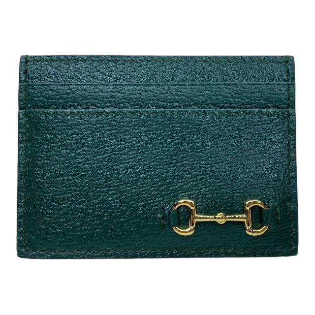 【美品】GUCCI グッチ 700469 ホースビット カードケース&トランプセット パスケース 名刺入れ レザー グリーン