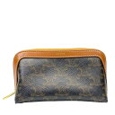 【未使用保管品】CELINE セリーヌ ポーチ コスメティックポーチ 化粧ポーチ 小物入れ ロゴ トリオンフ レザー ブラウン