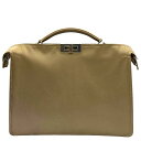 【美品】FENDI フェンディ 7VA529 ピーカブー アイシーユー ミディアム 2WAY ハンドバッグ ショルダーバッグ ビジネス ナイロン ベージュ