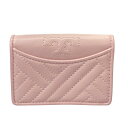 【美品】TORY BURCH トリーバーチ カードケース パスケース 二つ折り コンパクト レザー ピンク(4)