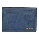 PRADA プラダ 2M1149 カードケース パスケース 名刺入れ コンパクト ロゴ レザー ネイビー