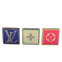 LOUIS VUITTON ルイヴィトン 3点セット カフス カフリンクス アクセサリー 小物 ロゴ メタル マルチカラー ケース付き