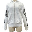 【希少】CHANEL シャネル 17AW 宇宙飛行士プリント ジップアップスウェットパーカー フーディー 上着 長袖 コットン ホワイト【サイズ 36】(4)