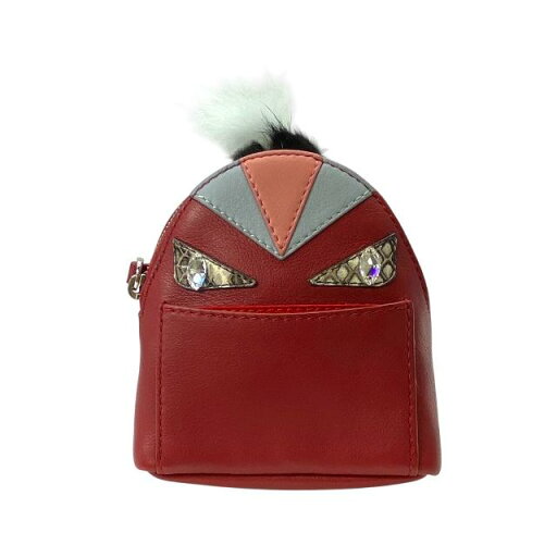 FENDI フェンディ 7AR457 モンスター バグズ チャーム キーホルダー バッグチャーム 小物入れ ストーン レザー レッド マルチカラー FENDI フェンディ 7AR457 モンスター バグズ チャーム キーホルダー バッグチャーム 小物入れ ストーン レザー レッド マルチカラー
