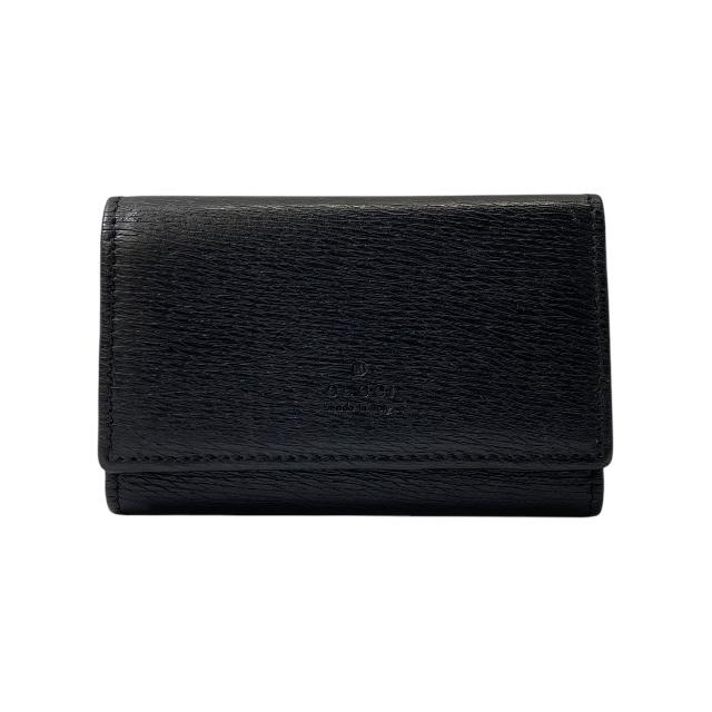 GUCCI グッチ 04579 6連 キーケース コンパクト ロゴ レザー ブラック