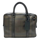 BURBERRY バーバリー 2way ビジネスバッグ ハンドバッグ ショルダーバッグ ビジネスバッグ チェック柄 レザー ブラック ブラウン系