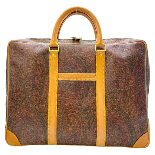 ETRO エトロ ビジネスバッグ ブリーフケース トートバッグ ペイズリー柄 手持ち鞄 肩掛け 総柄 レザー ブラウン ETRO エトロ ビジネスバッグ ブリーフケース トートバッグ ペイズリー柄 手持ち鞄 肩掛け 総柄 レザー ブラウン
