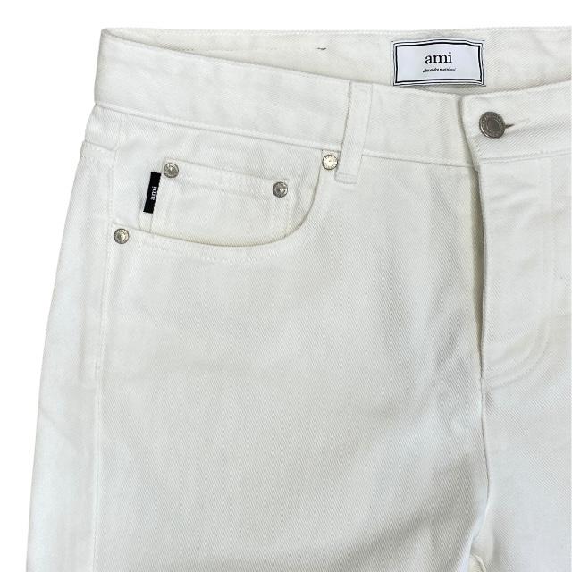 AMI PARIS アミパリス アミ ボトムス パンツ 長ズボン デニム コットン ホワイト 白【表記サイズ：30】