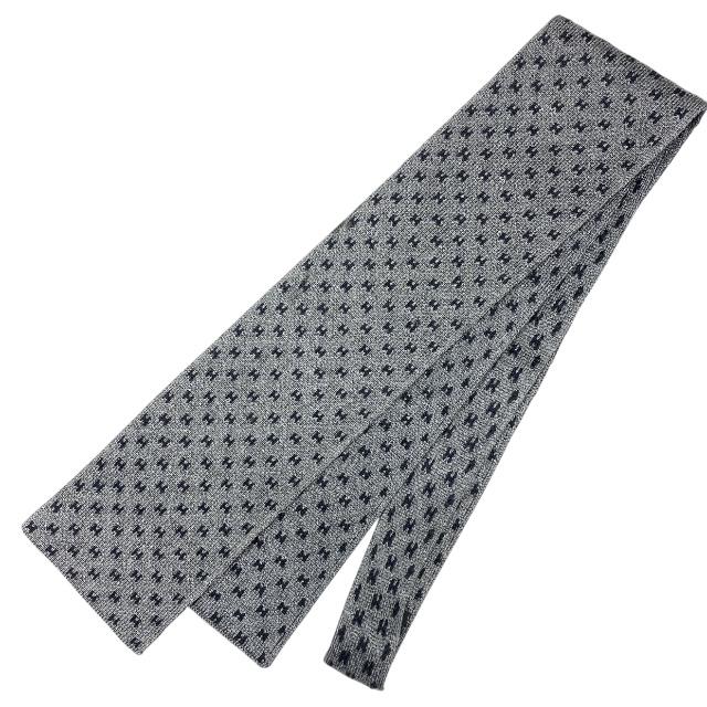 HERMES エルメス ネクタイ アクセサリー 小物 総柄 H柄 Hロゴ シルク グレー