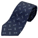 【未使用】GUCCI グッチ 782756 ネクタイ ループタイ アクセサリー 小物 総柄 ホースビット シルク ネイビー(4)