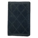 CHANEL シャネル ダブルステッチ ピコローレ マトラッセ キャビアスキン 二つ折り カードケース パスケース 名刺入れ ブラック