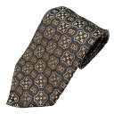 DOLCE&GABBANA ドルチェ&ガッバーナ ドルガバ D&G DG ネクタイ ループタイ 総柄 シルク ブラウン