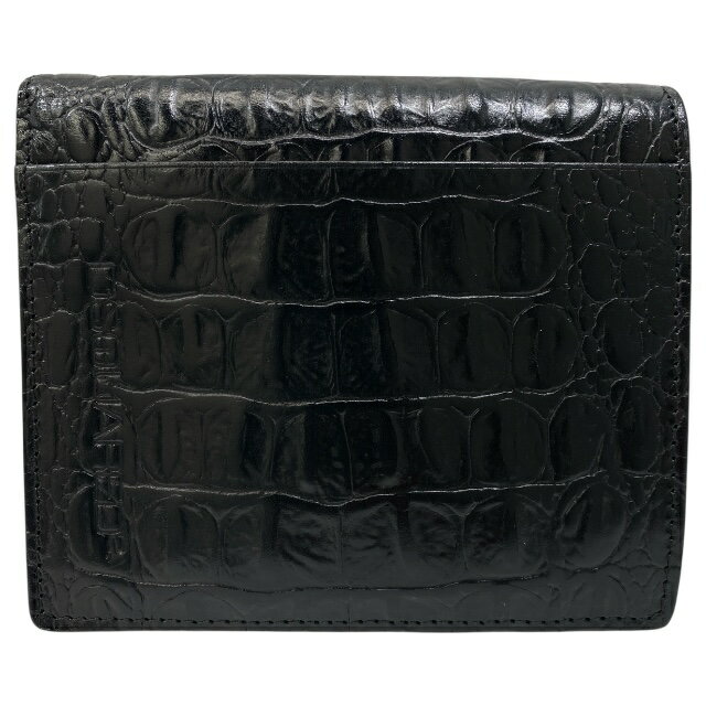 ディースクエアード2 71ZP023 クロコ型押し 財布 二つ折り財布 カード入れ カードケース 札入れ ロゴ レザー ブラック DSQUARED2