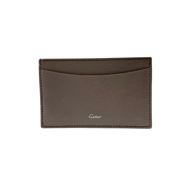 カルティエ カードケース パスケース 名刺入れ 定期入れ レザー ブラウ系 ロゴ Cartier