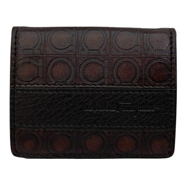 フェラガモ 668732 ガンチーニ レザー コインケース コインパース 小銭入れ ロゴ ダークブラウン Salvatore Ferragamo 正規品 安心品質 メンズ レディース ユニセックス ブランド小物 高級感 コンパクト 使いやすいデザイン