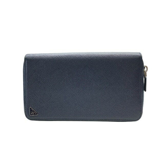 プラダ 2ML303 財布 長財布 トラベルケース ロングウォレット オーガナイザー Wジップ ラウンドファスナー ロゴ レザー ネイビー PRADA メンズ 人気 定番 高級感 上品 収納力