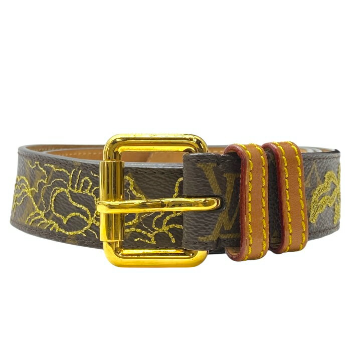 ルイヴィトン サンチュール ベルト アルジャン モノグラム ダンテェル アクセサリー ロゴ レザー M6952 LOUIS VUITTON [サイズ80/32] 人気 定番 高級感 上品 モード