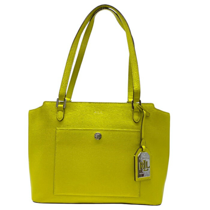 ローレン ラルフローレン トートバッグ ハンドバッグ RLL ロゴ シルバー イエロー レザー RALPH LAUREN レディース 人気 定番 上品 高級感 エレガント