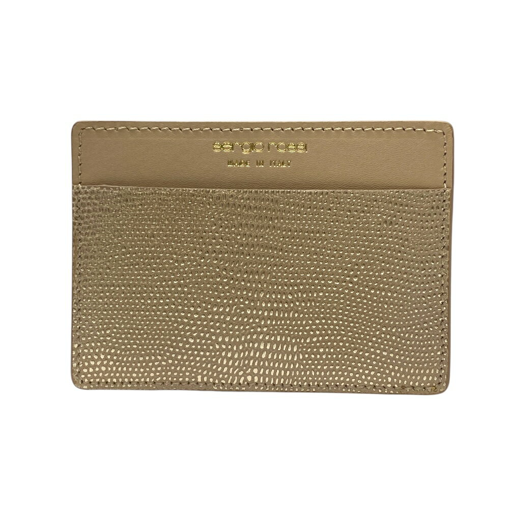 セルジオロッシ カードケース パスケース 名刺入れ ロゴ レザー ベージュ ゴールド Sergio Rossi レディース 人気 上品 高級感 エレガント