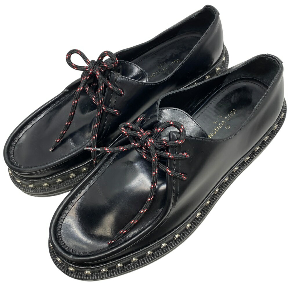 ルイヴィトン 厚底 チャッカシューズ レースアップ チロリアンシューズ プラットフォーム スタッズ ブラック [9/27.5cm] LOUIS VUITTON メンズ 人気 定番 高級感 モード 重厚感