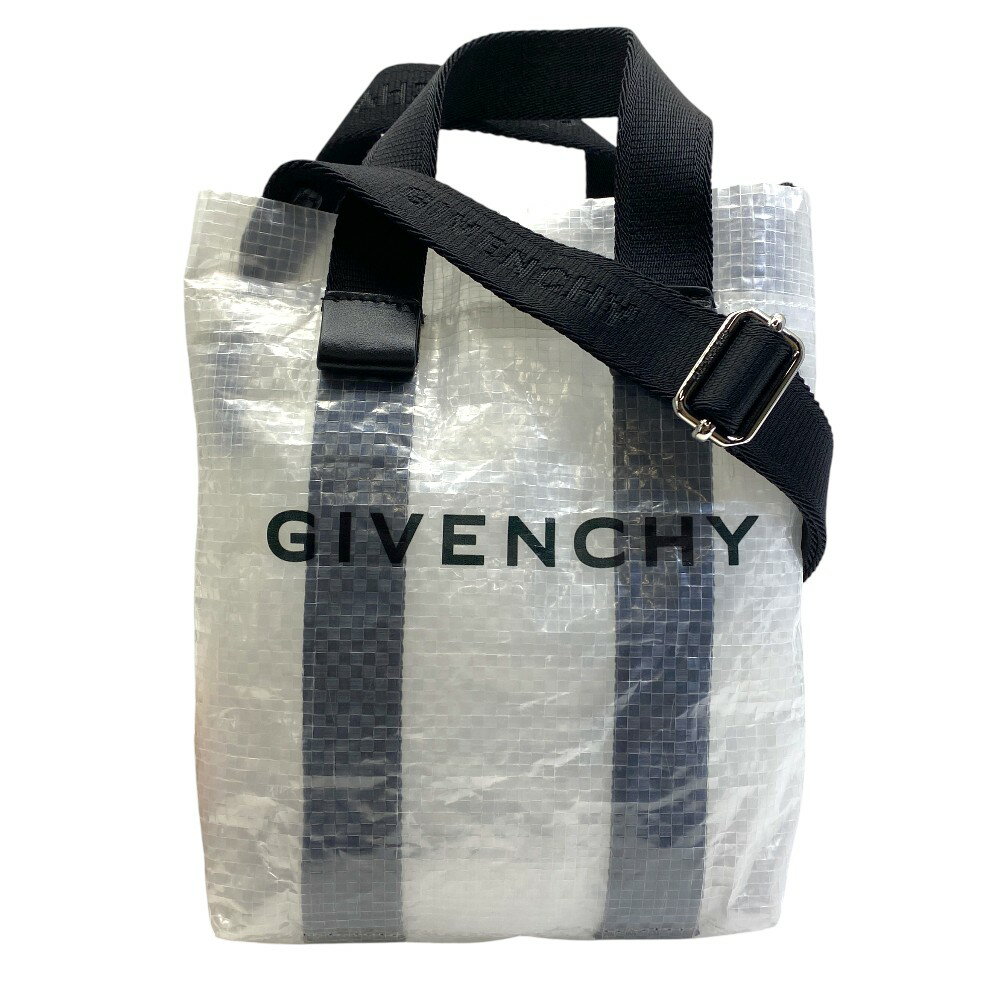 Rakuten - ジバンシィ 2WAY トランスペアレント Gショッパー ミニ トート ショルダーバッグ ブラック クリア ポリエチレン ナイロン GIVENCHY 軽量 実用性 お出かけ カジュアル 洗練 スタイリッシュ 高級感 コンパクト 存在感