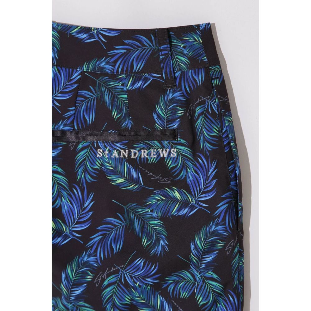 新品 St ANDREWS セントアンドリュース パームリーフプリント クロップドパンツ ゴ...