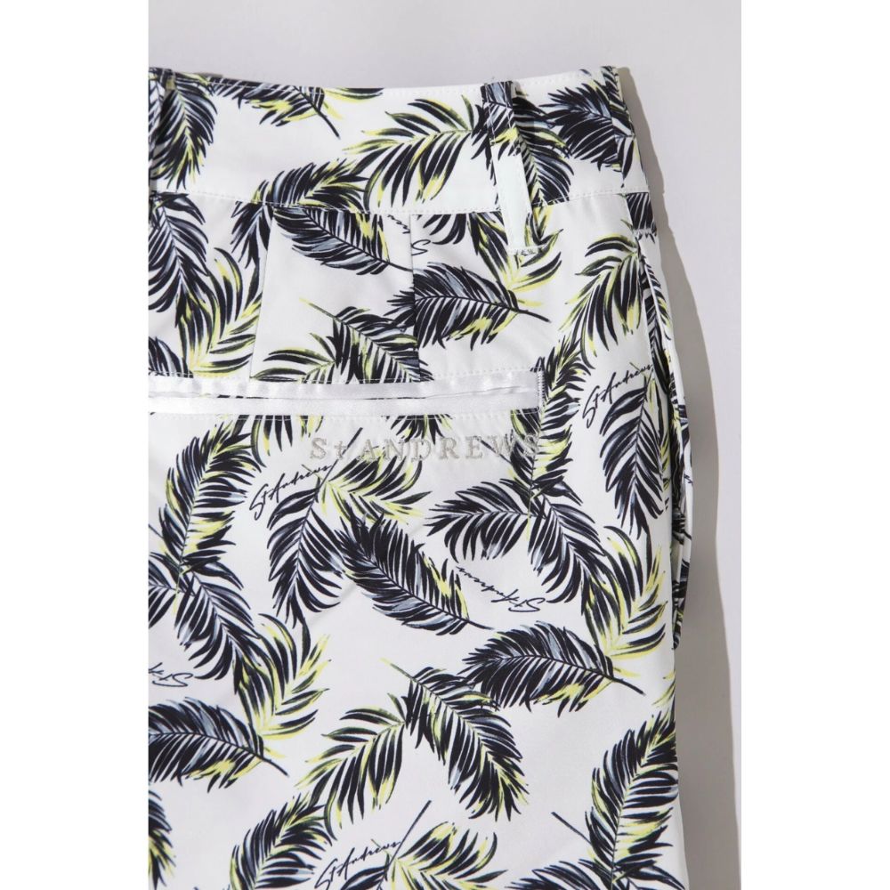 新品 St ANDREWS セントアンドリュース パームリーフプリント クロップドパンツ ゴ...