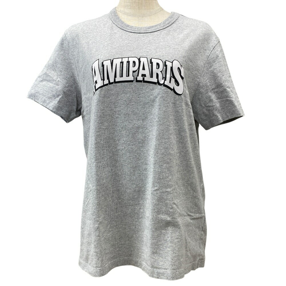 Rakuten - アミパリス アミ プリント Tシャツ トップス 半袖 コットン グレー H18J161 720 AMI PARIS(サイズM) 洗練 定番 人気 上品 カジュアル 快適 デイリー