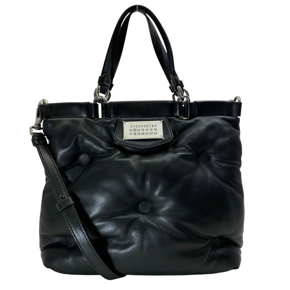 Maison Margiela メゾンマルジェラ glam slam グラムスラム ハンドバッグ ショルダーバッグ 2WAY S56WD0133 レザー ブラック シルバー 上品 高級感 洗練 定番 人気 通勤 通学 お出かけ デイリー