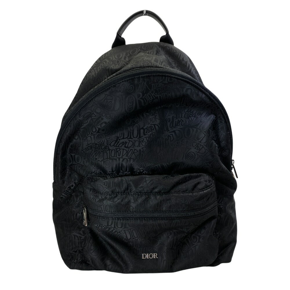 Christian Dior ディオール Shawn Stussy ショーン・ステューシー ライダー バックパック リュックサック ロゴ ナイロン系 ブラック 洗練 上品 高級感 人気 定番 通勤 通学 お出かけ デイリー