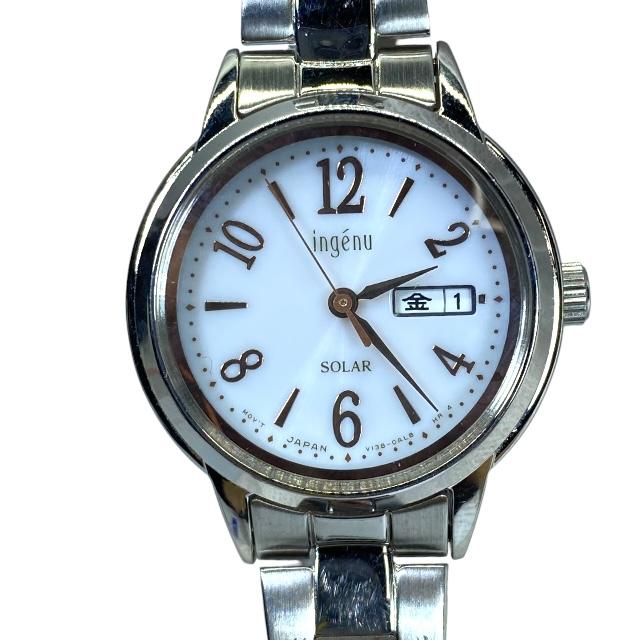 商品情報 ブランド SEIKO セイコー 商品名 アンジェーヌ 　腕時計 商品番号 - カラー シルバー サイズ ケース　約2.5×3cm　腕回り最大　約16.5cm 　　 素材 ステンレススチール 付属品 - ランク ABランク コメント ケース：小傷(小)　バンド：小傷(小) ●電池● ソーラー 管理番号 0813-a1561y 商品状態の基準 状態ランク一覧 N 新品・未使用 新品、未使用品になります。 S 未使用に近い 〜新品同様の中古品〜使用感はございませんが、展示や保管に伴うわずかなキズや汚れのある商品。 A 目立った傷や汚れなし 若干の使用感はございますが、状態の良い商品です。 B やや傷や汚れあり 一般的な使用に伴う使用感がありますが、まだまだお使い頂けるコンディションです。 C 傷やよごれあり キズ・ヨゴレなどそれなりに使用感がございます。細かいことは気にしない方にオススメ。 D 全体的に状態が悪い ジャンク品を含む全体的に汚れや目立つキズがあったり、かなり使用感があったりします。