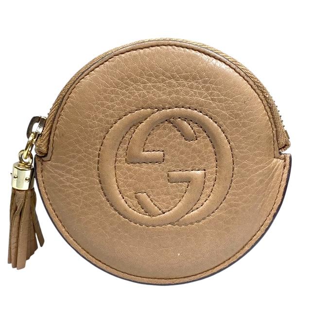 GUCCI グッチ 337946 ソーホー コインケース 小銭入れ ミニ財布 サークル型 コンパクト レザー べージュ