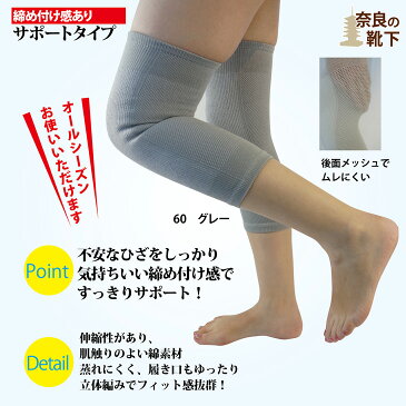 【プレゼントに最適】ひざ用立体編みサポーター 綿タイプ 1組2本 日本製 冷えとり サポーター 膝 冷え取り 抗菌 消臭 売れ筋 エコノレッグ靴下