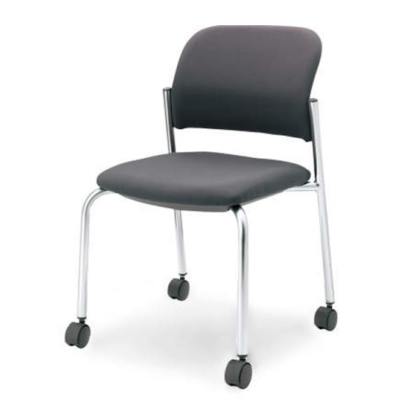 Without Armrest - コクヨ　会議用イス100シリーズ　メッキ脚タイプ　肘なしチェアー　キャスタータイプ【CK-M100C】